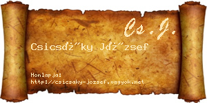 Csicsáky József névjegykártya