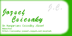 jozsef csicsaky business card