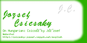 jozsef csicsaky business card